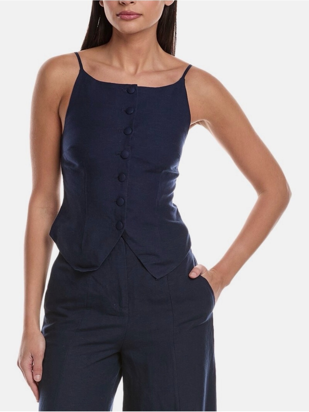 Onia Air Linen-Blend High Neck Top